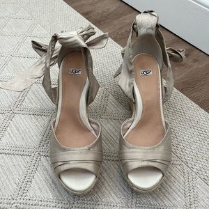 UGG ESPADRILLES SANDALS IVORY SIZE 6